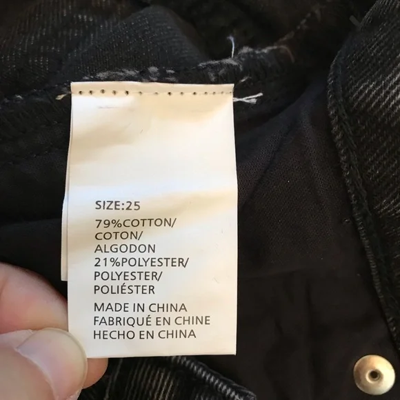 ONeill Distressed Denim Jeans NEW Womens Size 2 Waist 25 Faded Black Button Fly - Picture 14 of 14